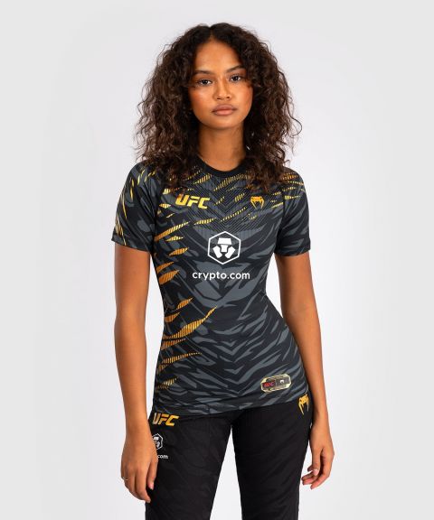 UFC Fusion by Venum Authentic Fight Night Women Rashguards Short Sleeves - Black/Gold