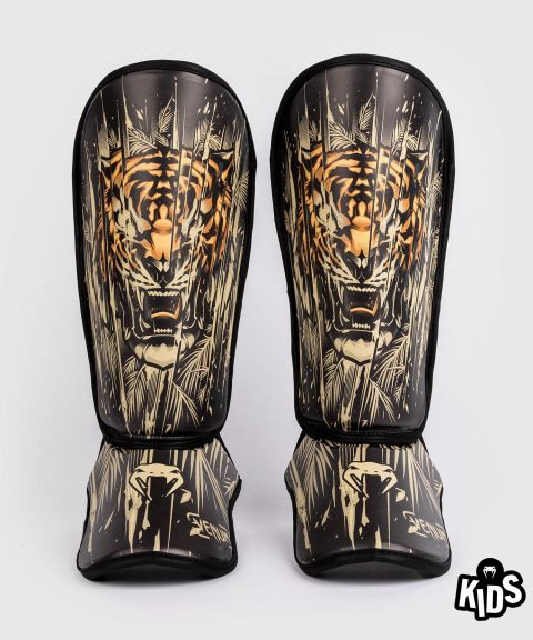 VENUM Tiger Kids Shin Guards - Black/Neon Orang