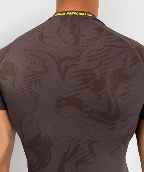 UFC Fusion by Venum Fight Week Men’s Performance Short Sleeve Rashguard - Earthen Brown