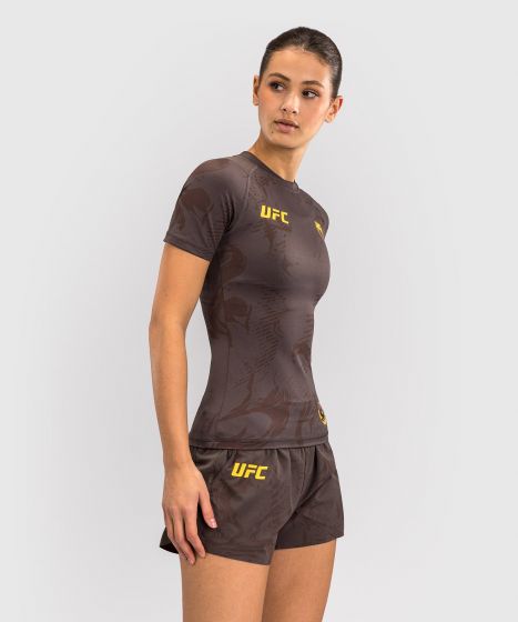 UFC Fusion by Venum Fight Week Plain Version Women Rashguards Short Sleeves - Brown