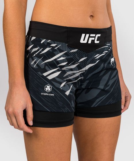 UFC Fusion | VENUM Authentic 格斗之夜 女士格斗短裤-双层 - 黑色