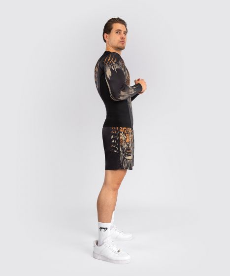 VENUM Tiger Rashguard Long Sleeves - Black/Neo Orange