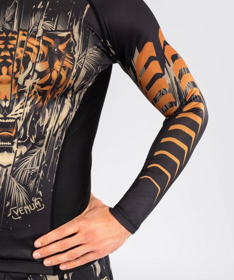 VENUM Tiger Rashguard Long Sleeves - Black/Neo Orange