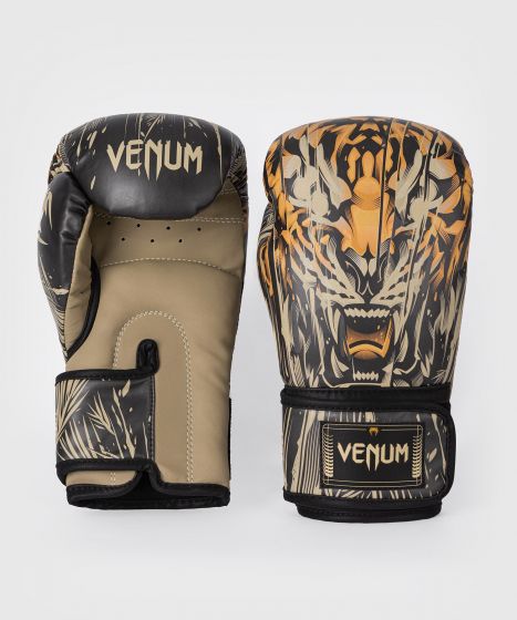 VENUM Tiger Boxing Gloves - Black/Neon Orange