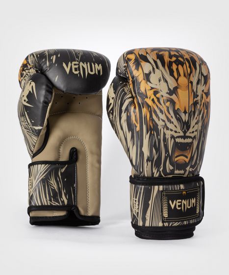 VENUM Tiger Boxing Gloves - Black/Neon Orange