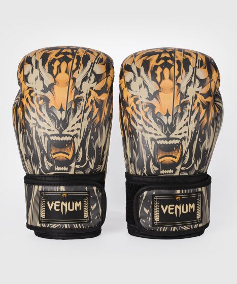 VENUM Tiger Boxing Gloves - Black/Neon Orange